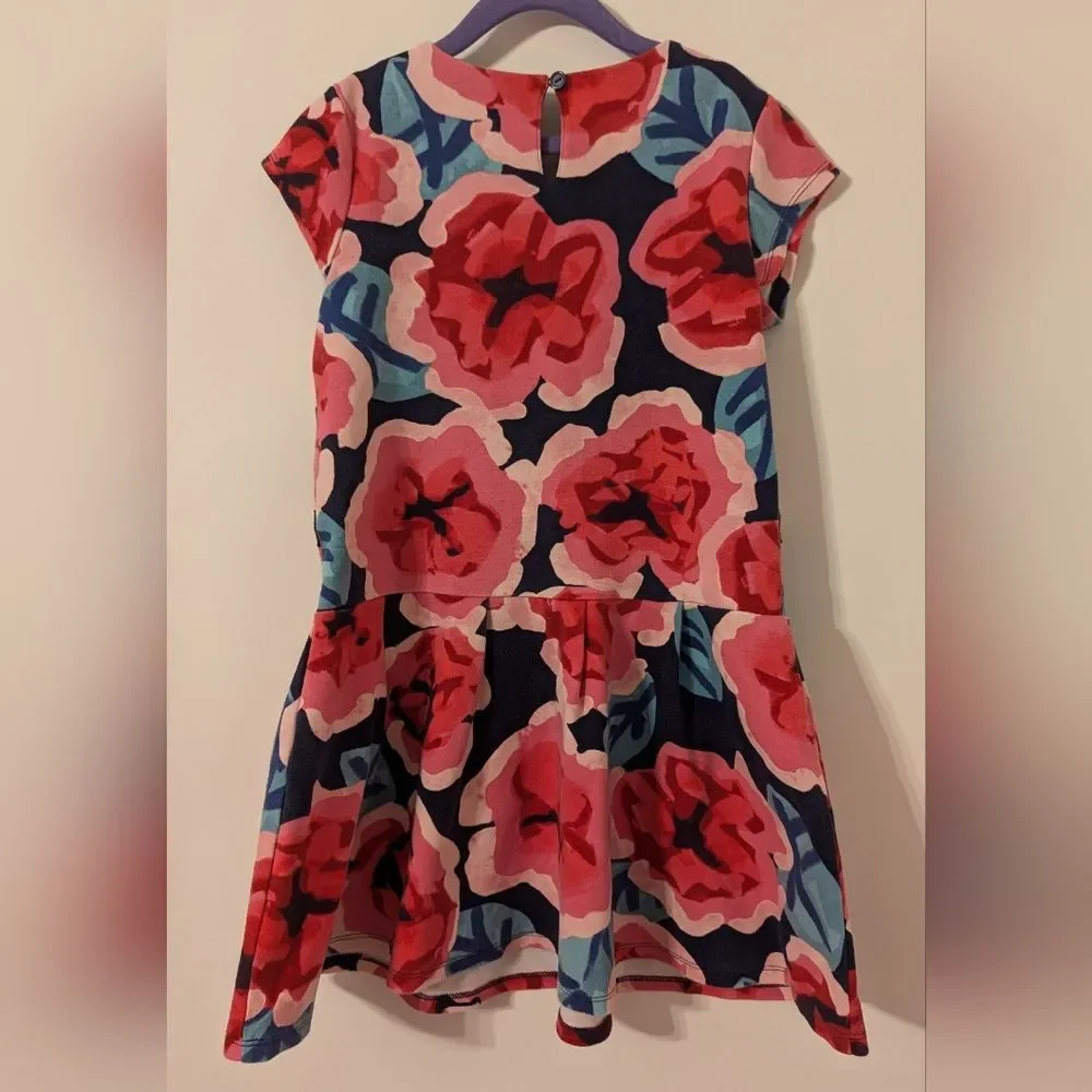 Gymboree Floral Short Sleeve Dress Size Medium 7-8